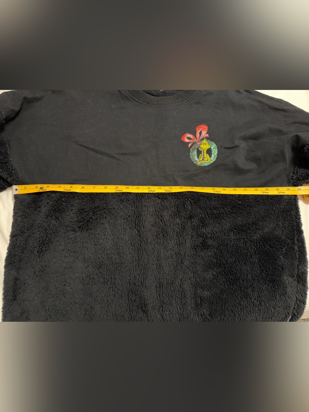 Universal Black Fuzzy Spirit Jersey with Grinch Design - Picture 5 of 5